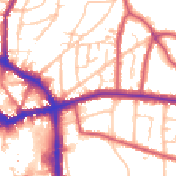 Daytime road noise heatmap for BR1 3AB