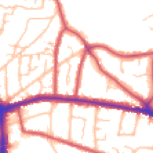 Daytime road noise heatmap for BR1 3AJ