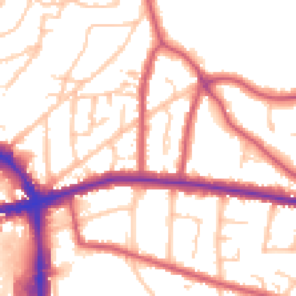 Daytime road noise heatmap for BR1 3AQ