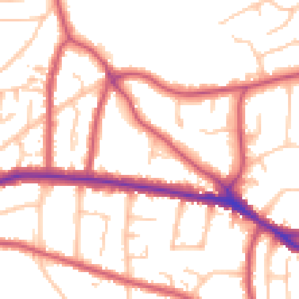 Daytime road noise heatmap for BR1 3AT