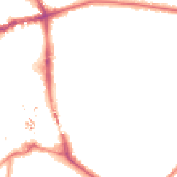 Night-time road noise heatmap for BR1 3DE