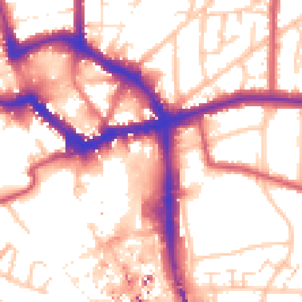 Daytime road noise heatmap for BR1 3EA