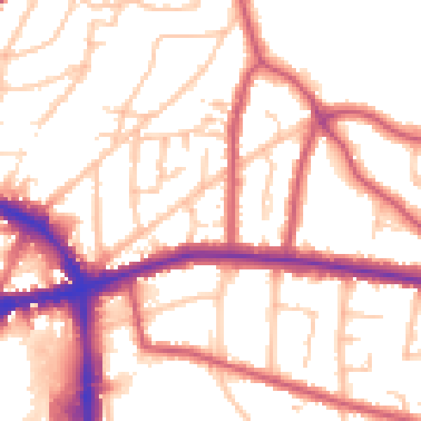 Daytime road noise heatmap for BR1 3FF