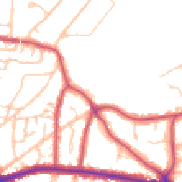 Daytime road noise heatmap for BR1 3FH