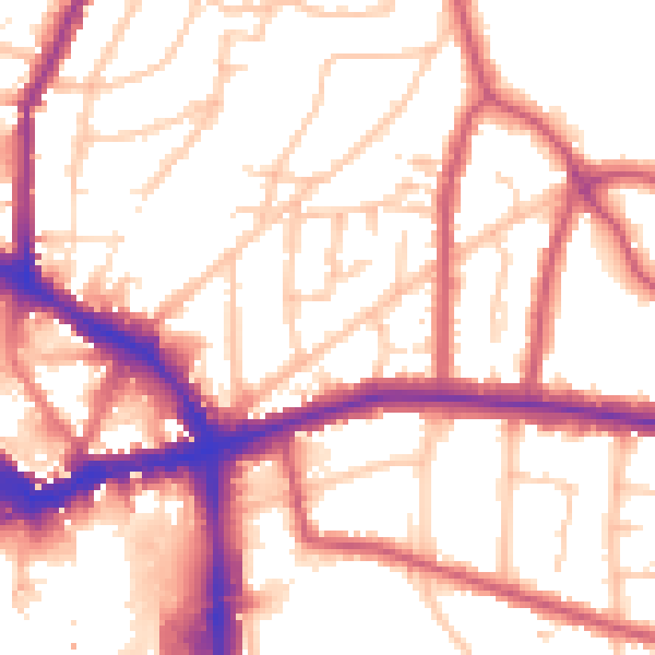 Daytime road noise heatmap for BR1 3HJ