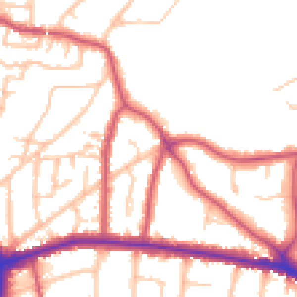 Daytime road noise heatmap for BR1 3HS