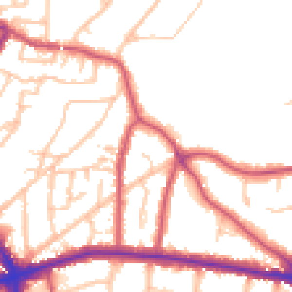 Daytime road noise heatmap for BR1 3HW