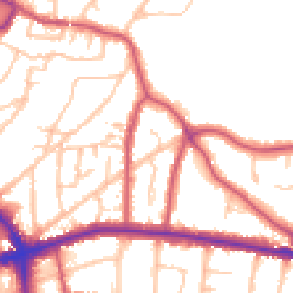 Daytime road noise heatmap for BR1 3JA