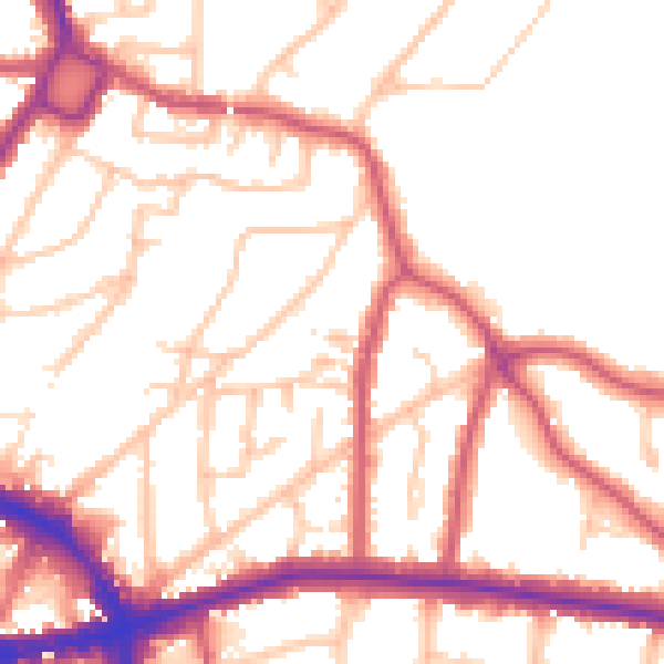 Daytime road noise heatmap for BR1 3JB