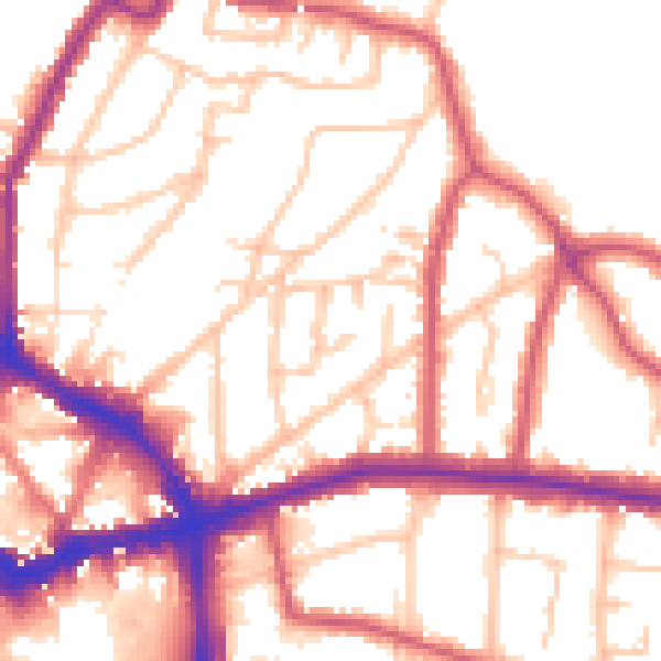 Daytime road noise heatmap for BR1 3LE
