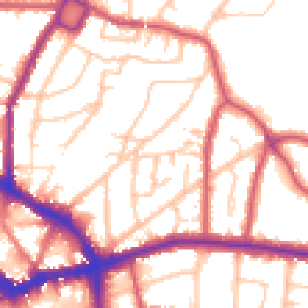 Daytime road noise heatmap for BR1 3LG