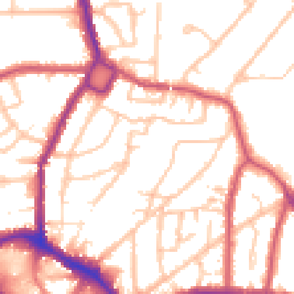 Daytime road noise heatmap for BR1 3LQ
