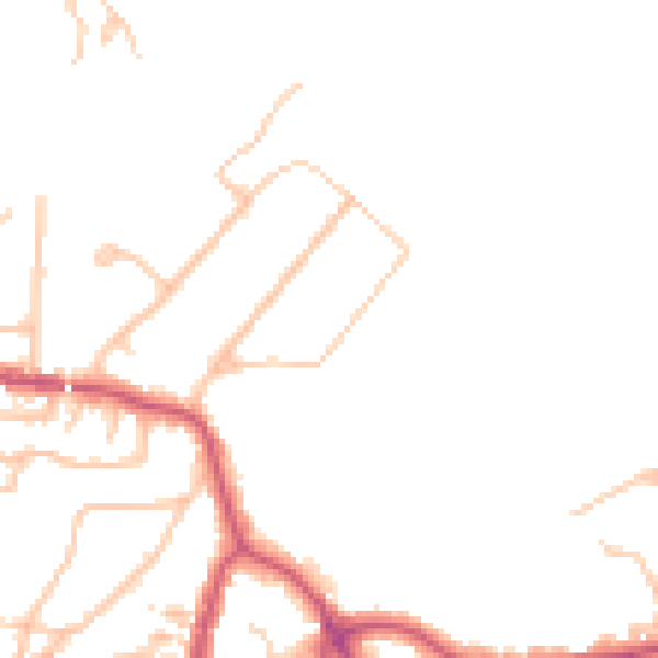 Daytime road noise heatmap for BR1 3ND