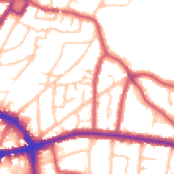Daytime road noise heatmap for BR1 3NL