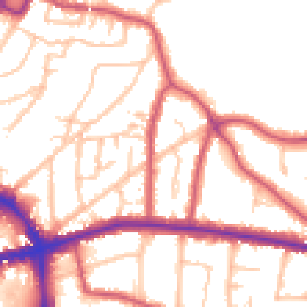 Daytime road noise heatmap for BR1 3NY