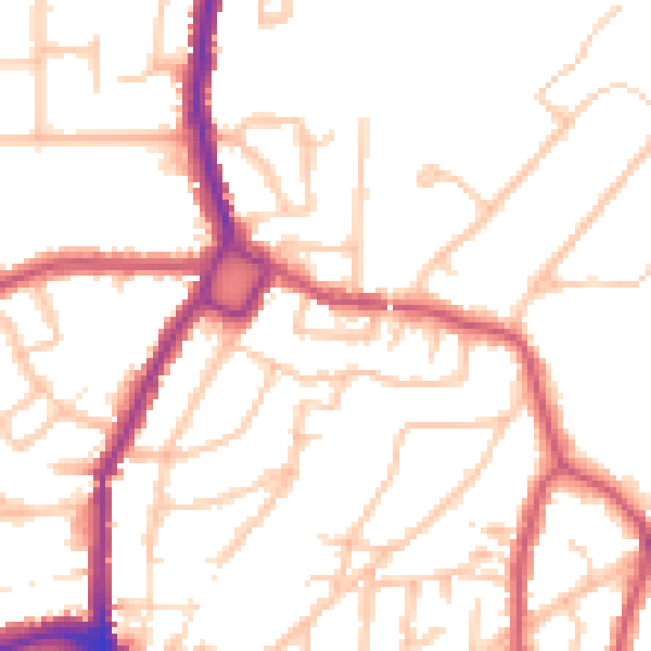 Daytime road noise heatmap for BR1 3PB