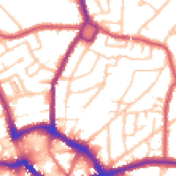 Daytime road noise heatmap for BR1 3PJ