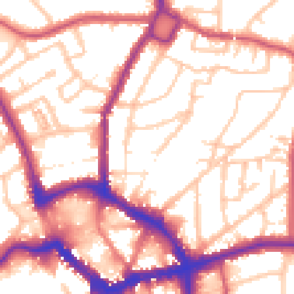 Daytime road noise heatmap for BR1 3PL