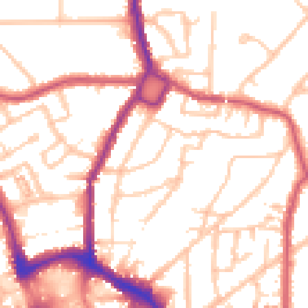 Daytime road noise heatmap for BR1 3PN