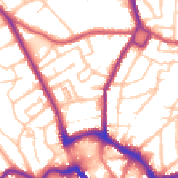 Daytime road noise heatmap for BR1 3QD