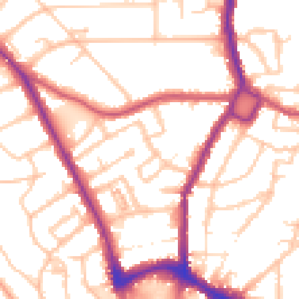 Daytime road noise heatmap for BR1 3QE