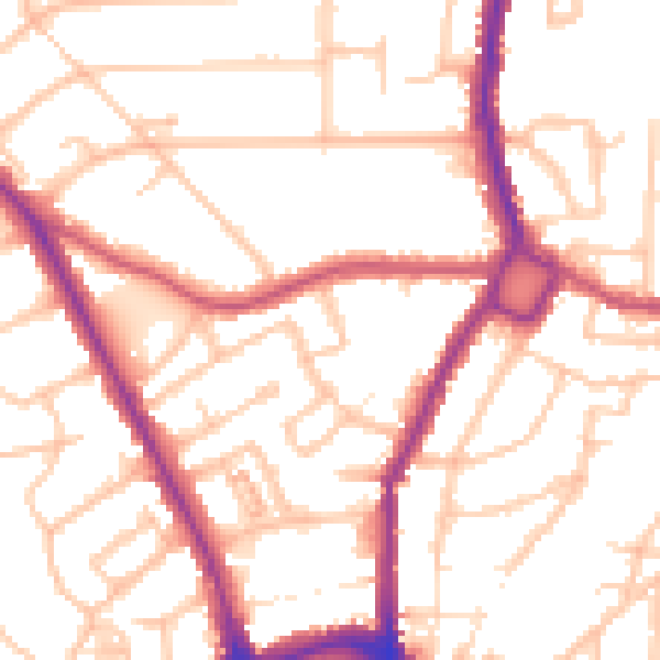 Daytime road noise heatmap for BR1 3QP