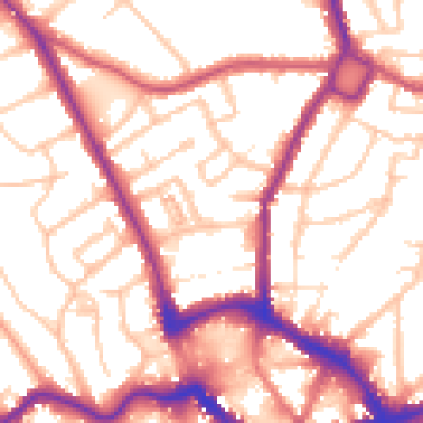 Daytime road noise heatmap for BR1 3RF