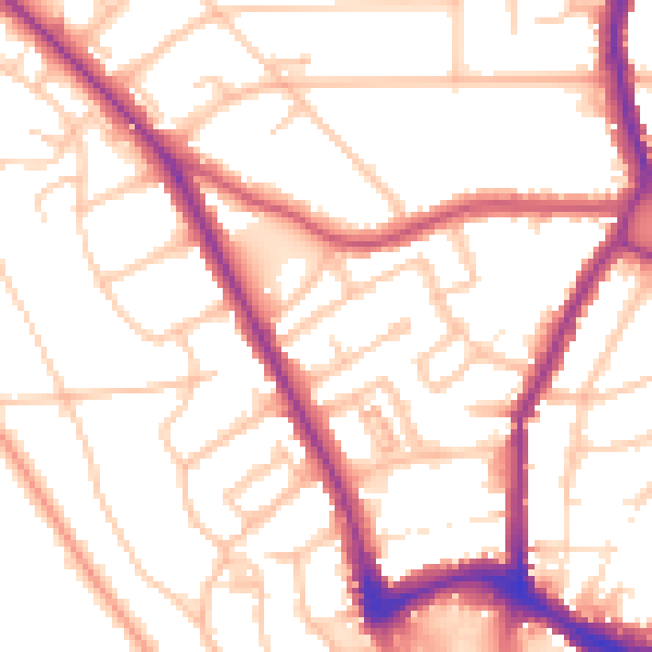 Daytime road noise heatmap for BR1 3RN