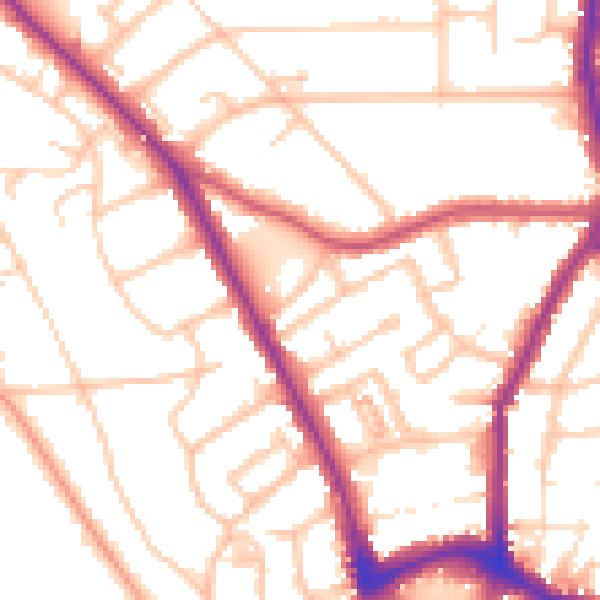Daytime road noise heatmap for BR1 3RR