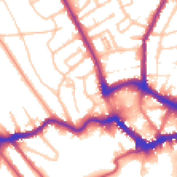 Daytime road noise heatmap for BR1 3RS