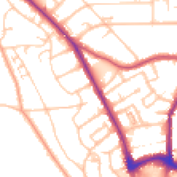 Daytime road noise heatmap for BR1 3SH
