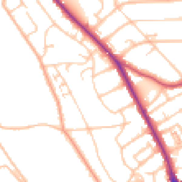 Daytime road noise heatmap for BR1 3SJ