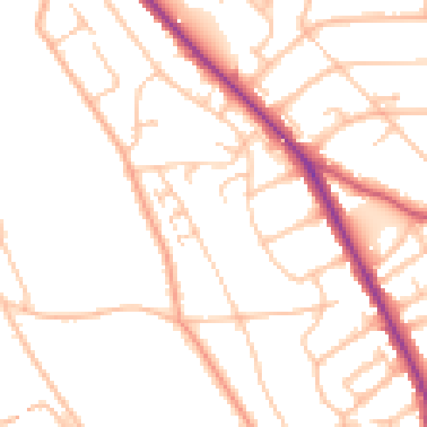 Daytime road noise heatmap for BR1 3SR