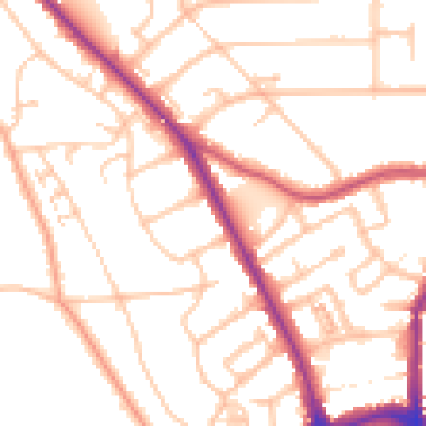 Daytime road noise heatmap for BR1 3SY