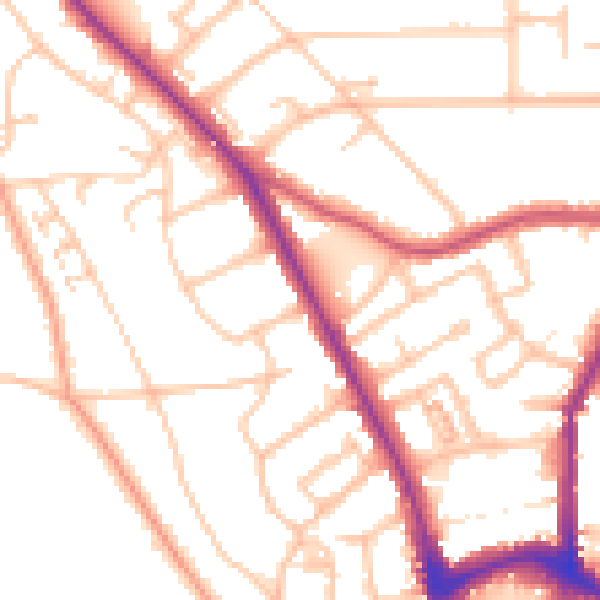Daytime road noise heatmap for BR1 3SZ