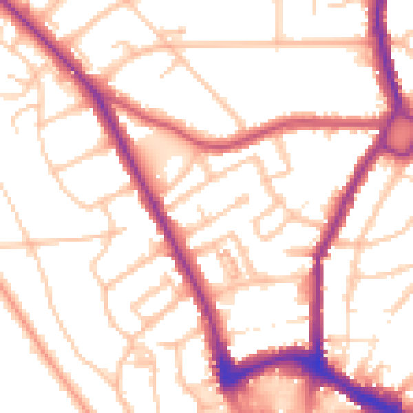 Daytime road noise heatmap for BR1 3TL