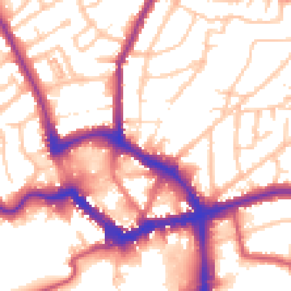 Daytime road noise heatmap for BR1 3WF