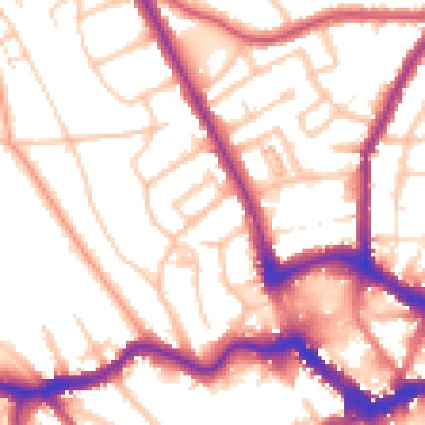 Daytime road noise heatmap for BR1 4AN