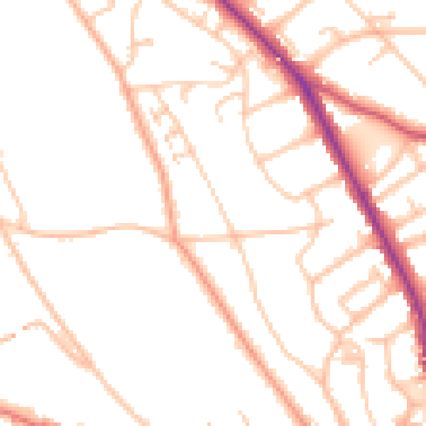 Daytime road noise heatmap for BR1 4AP