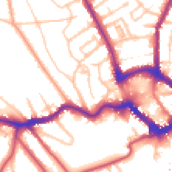 Daytime road noise heatmap for BR1 4AT