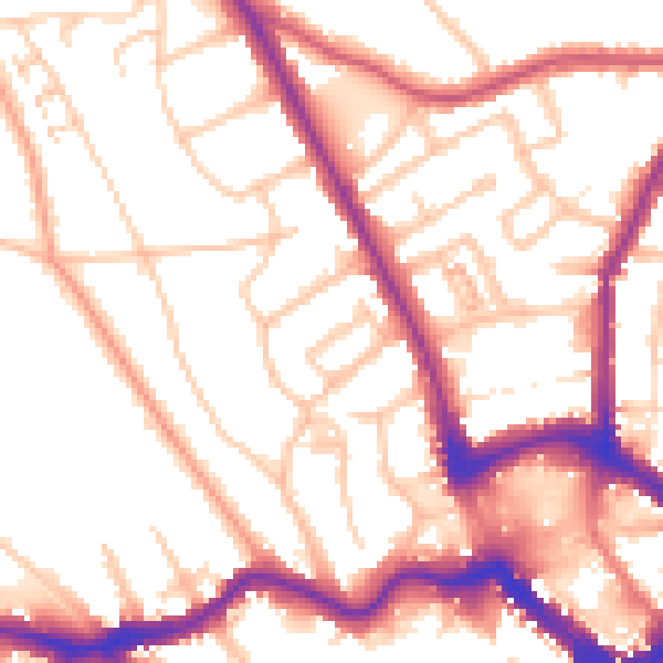 Daytime road noise heatmap for BR1 4AW