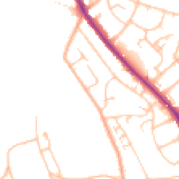 Daytime road noise heatmap for BR1 4BY