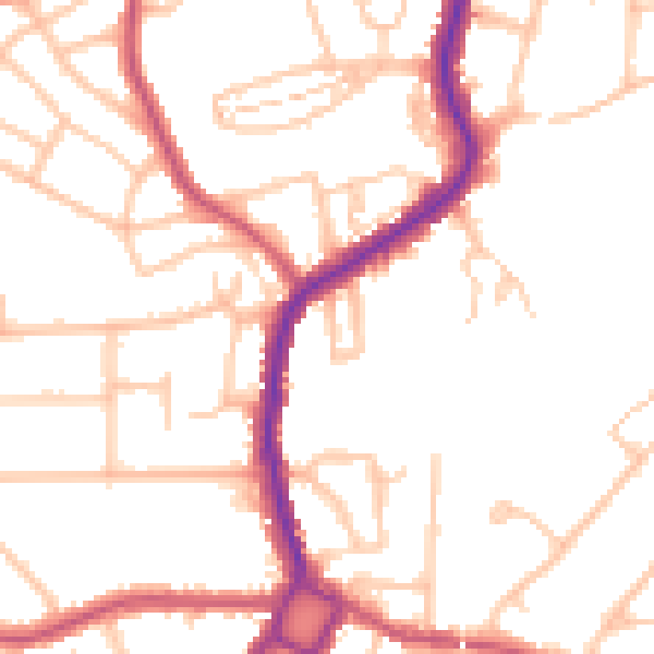 Daytime road noise heatmap for BR1 4DA