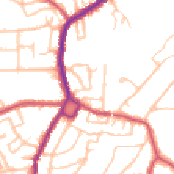 Daytime road noise heatmap for BR1 4DE