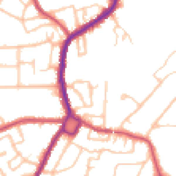 Daytime road noise heatmap for BR1 4DG