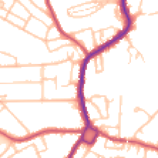 Daytime road noise heatmap for BR1 4DJ