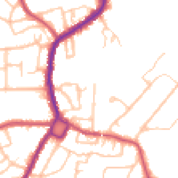 Daytime road noise heatmap for BR1 4DP