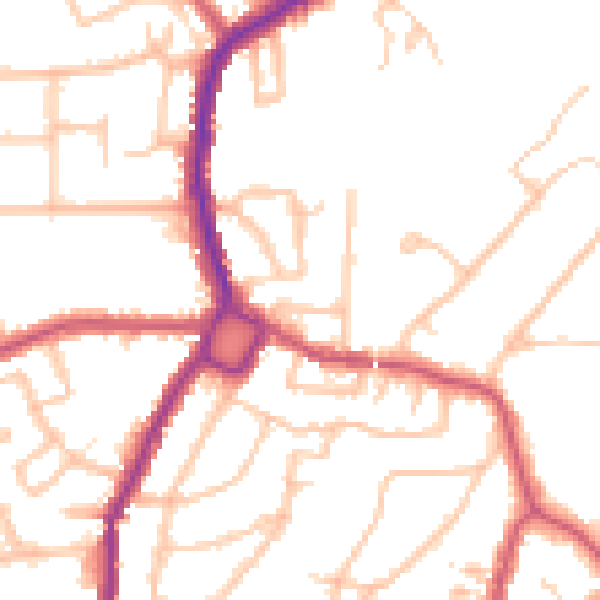 Daytime road noise heatmap for BR1 4DU