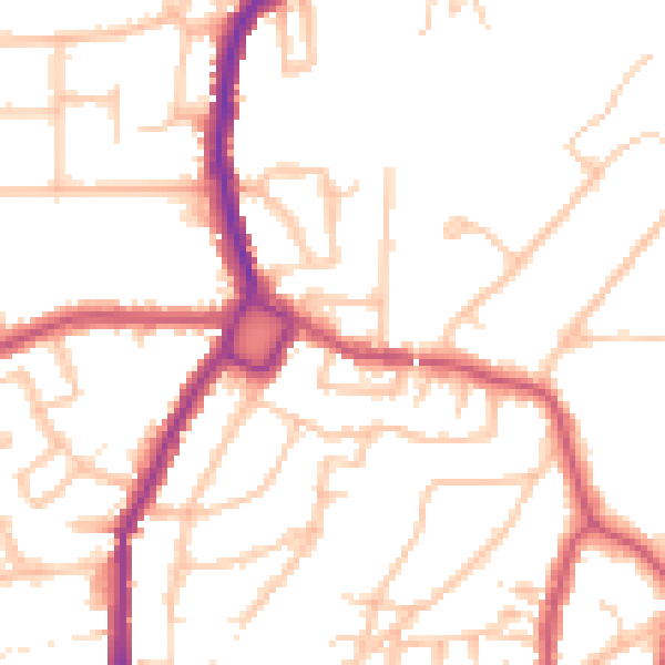 Daytime road noise heatmap for BR1 4DW