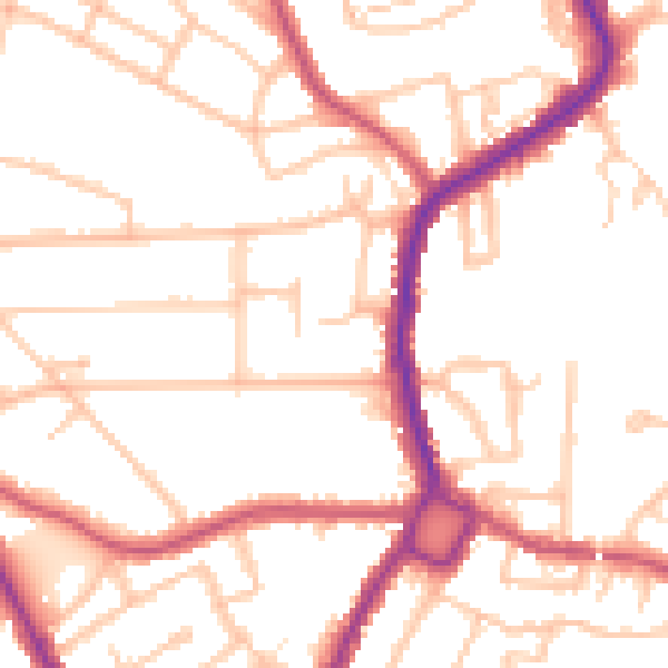Daytime road noise heatmap for BR1 4DX